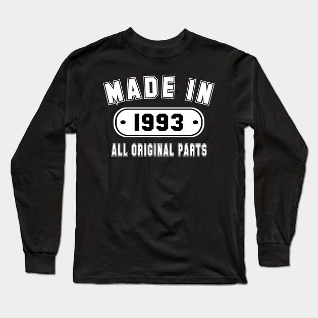 Made In 1993 All Original Parts Long Sleeve T-Shirt by PeppermintClover